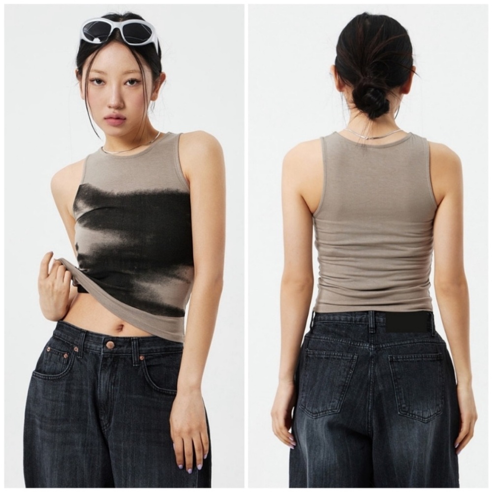 LEWKIN Streetwear Black and Tan Tank Top